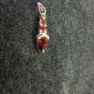 Garnet and Sterling silver pendent
